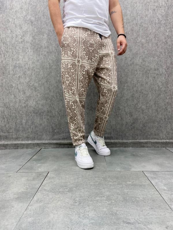 Beli Lastikli Aztek Desenli Bohem Baggy  Pantolon