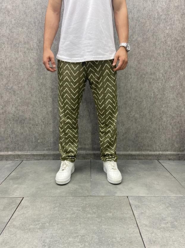 Beli Lastikli  Bohem Desenli Pantolon