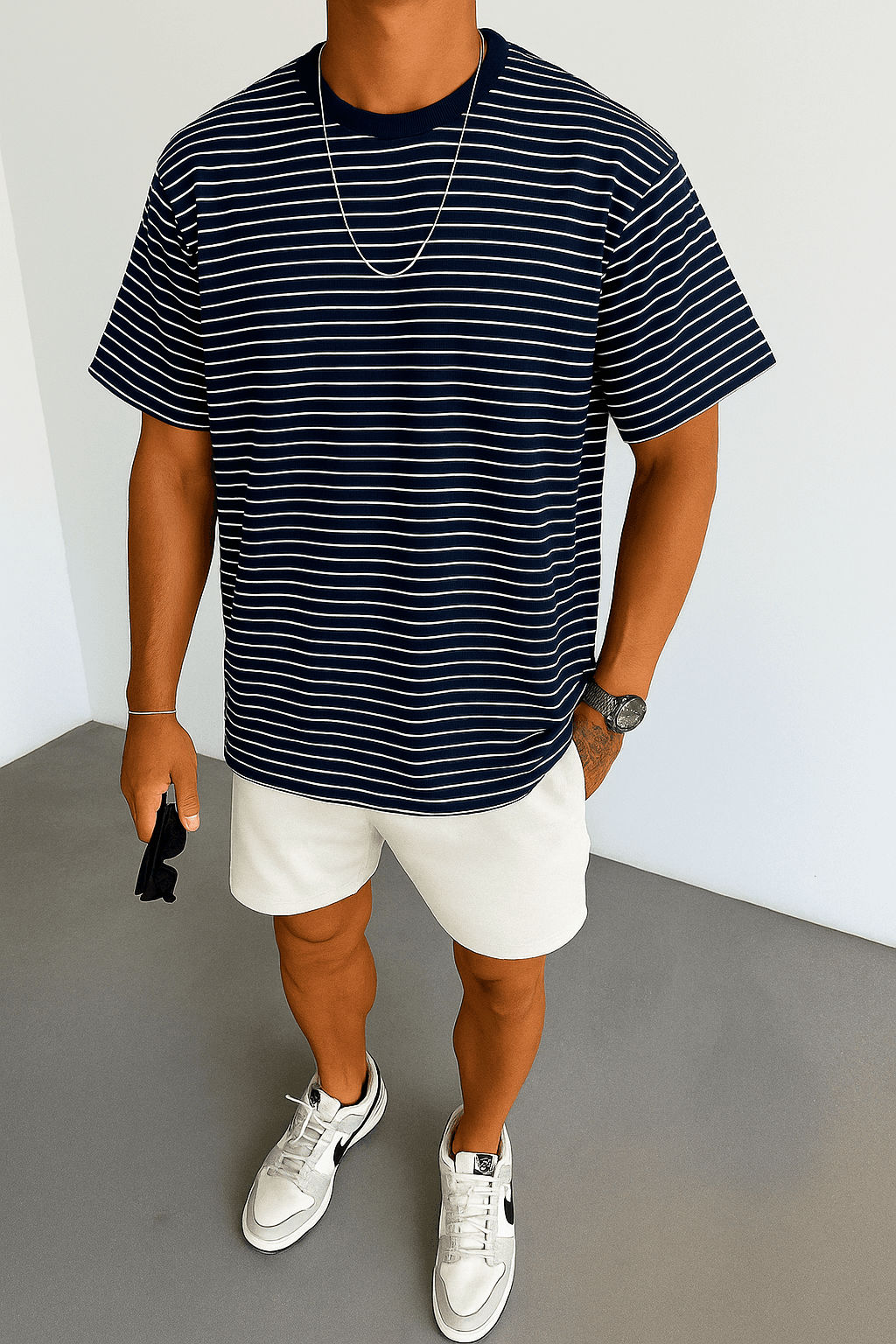 Oversize Çizgili Triko