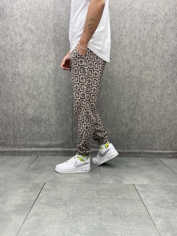 Bel ve Paça Lastikli Desenli Jogger