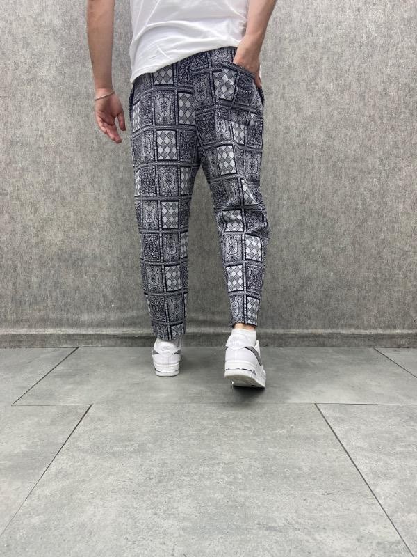 Beli Lastikli Aztek Desenli Bohem Baggy Pantolon