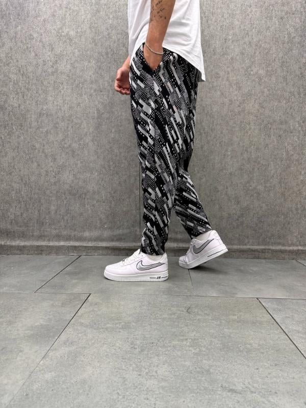 Beli Lastikli Bohem Baggy Desenli Pantolon