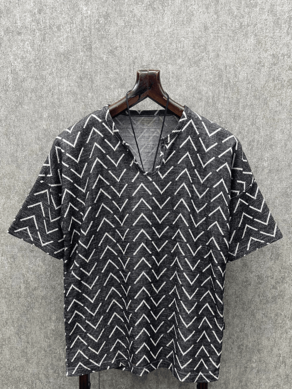 Oversize Desenli Bohem Tshirt