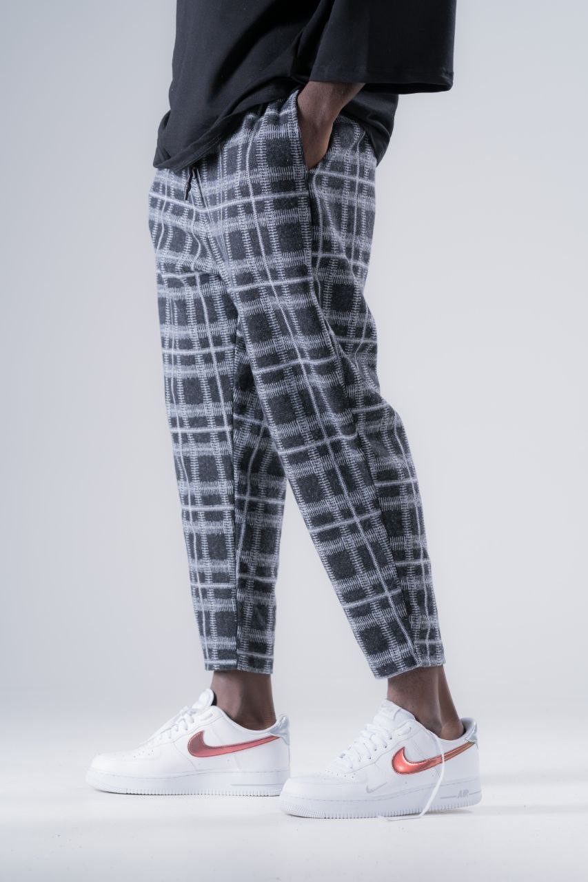 Beli Lastikli Ekoseli Baggy Pantolon 