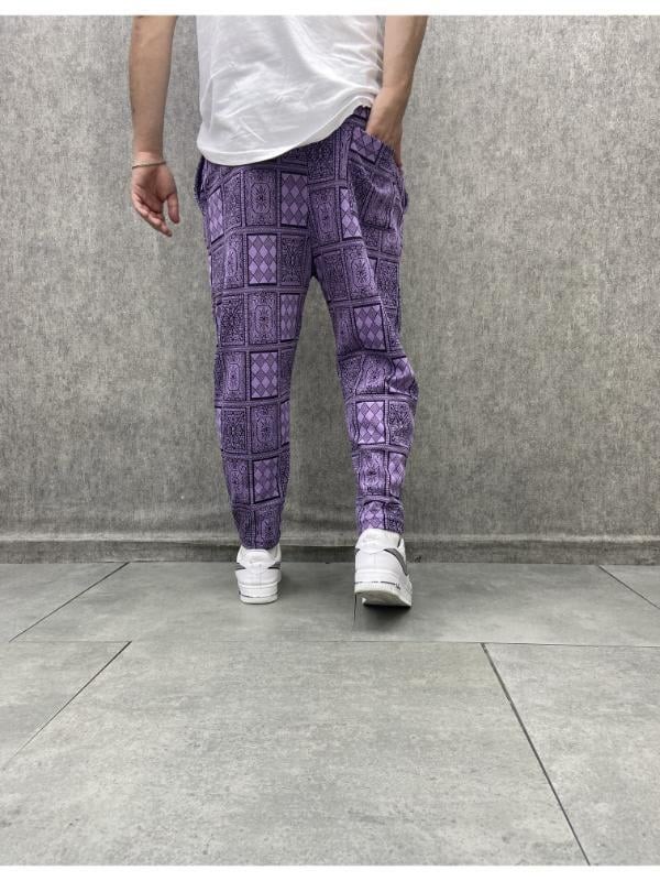 Beli Lastikli Aztek Desenli Baggy Pantolon