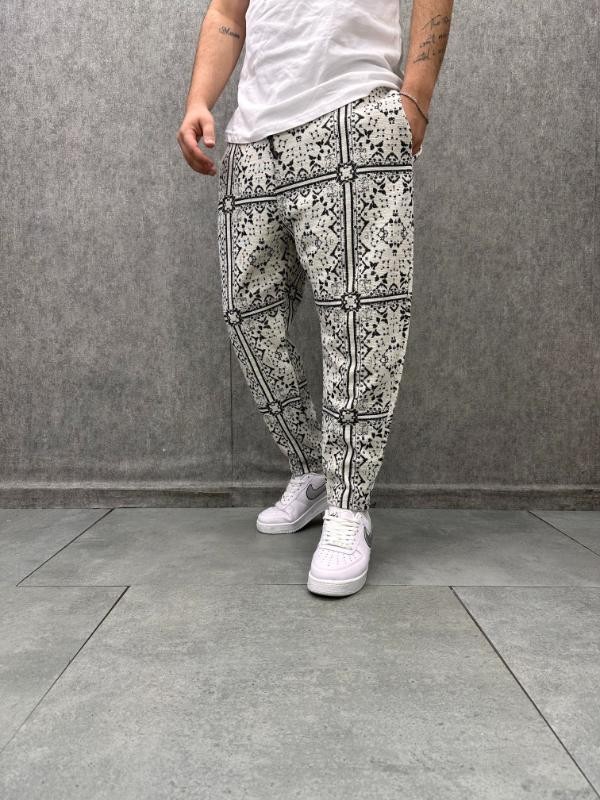 Beli Lastikli Aztek Desenli Bohem Baggy  Pantolon