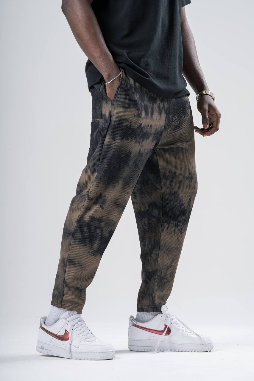 Batik Yıkamalı Beli Lastikli Baggy Pantolon