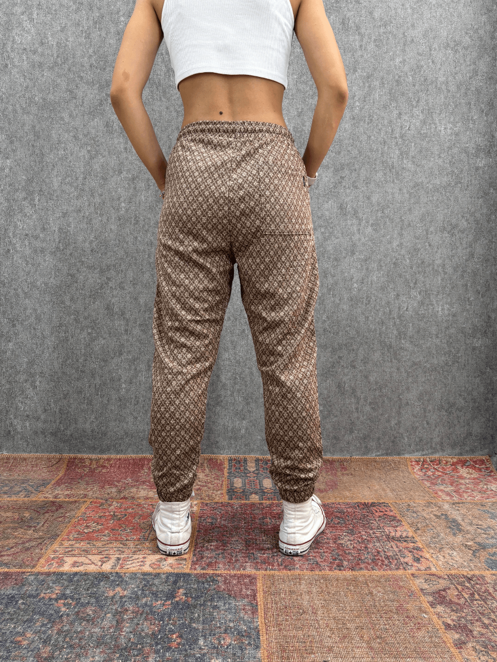 Bel ve Paça Lastikli Desenli Jogger