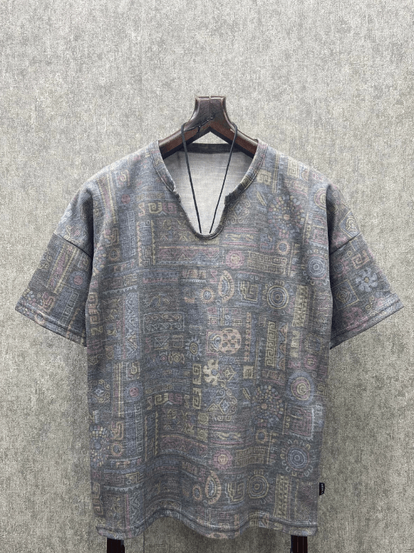 Oversize Bohem Desenli T-Shirt