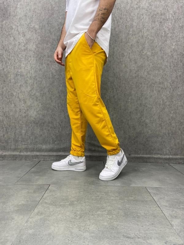 Bel ve Paça Lastikli Sarı Jogger