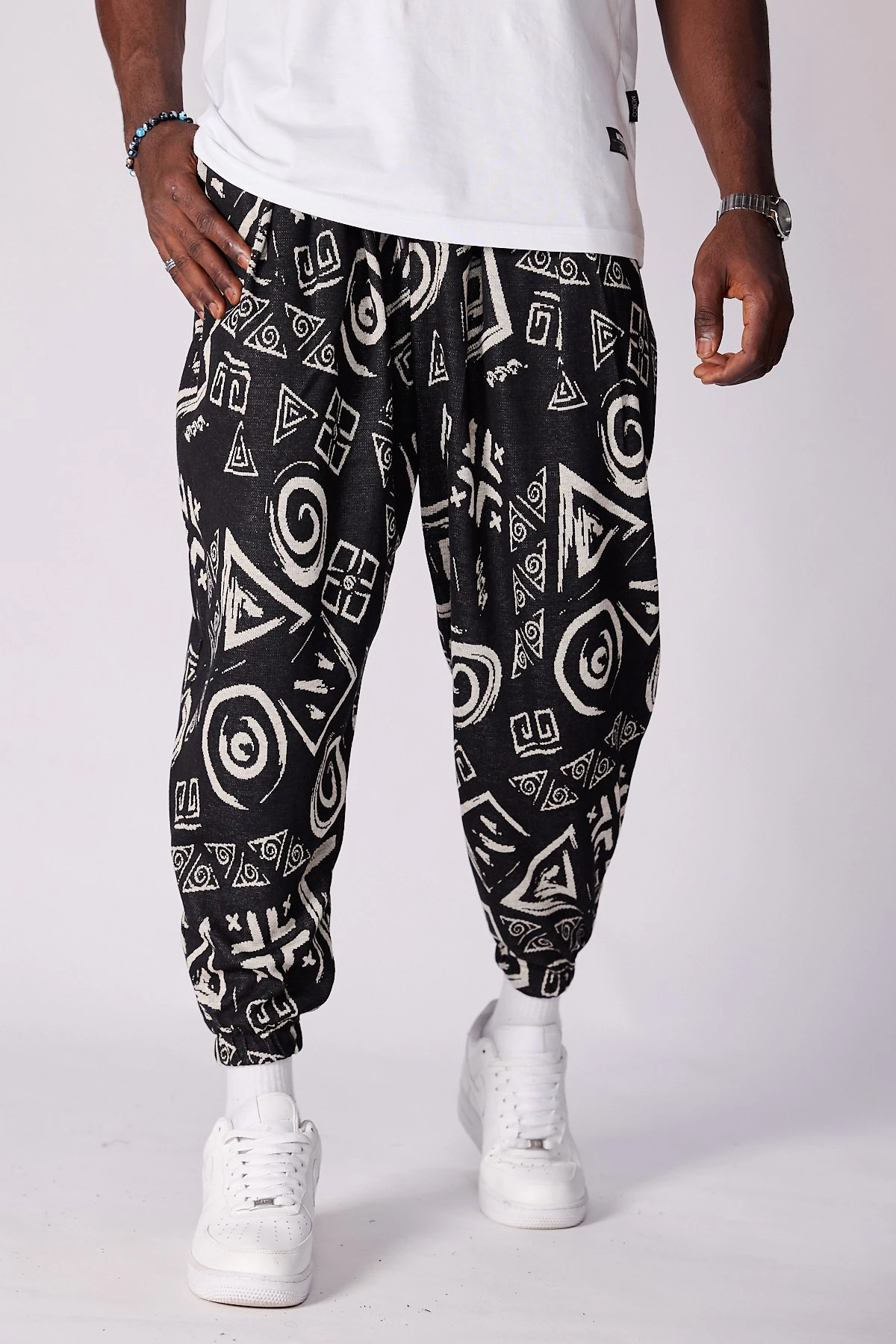  Beli Lastikli Desenli  Şalvar