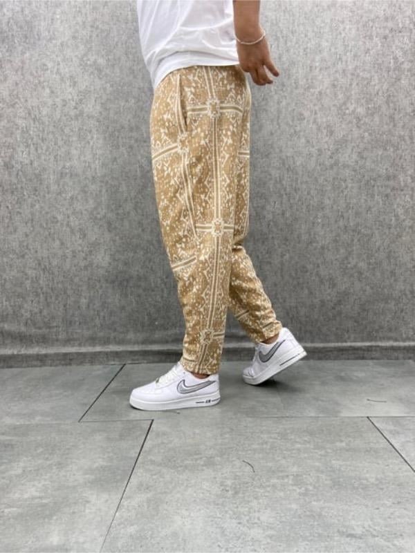 Beli Lastikli Aztek Desenli Bohem Baggy  Pantolon