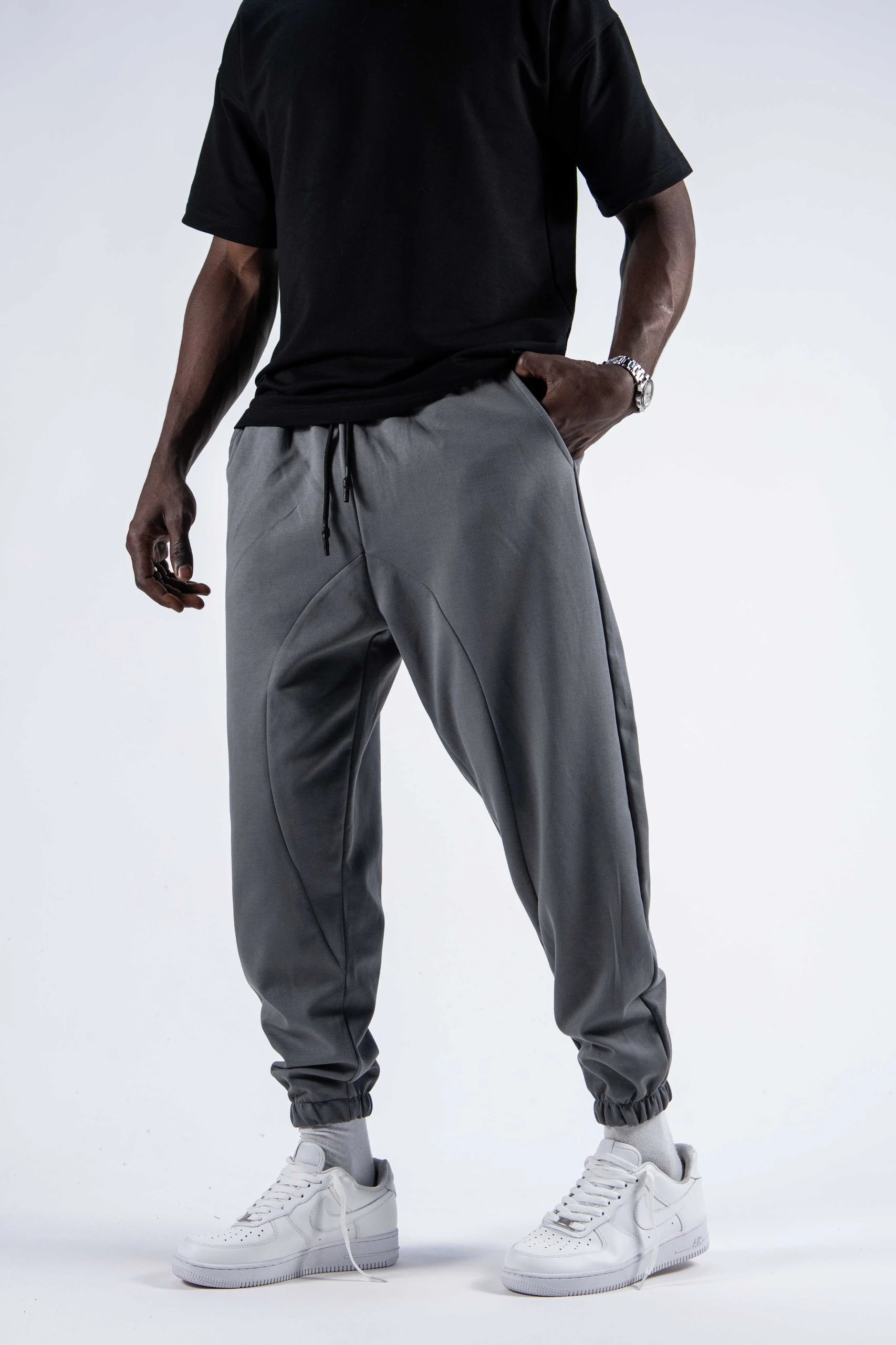 Beli Lastikli Parçalı Füme Jogger