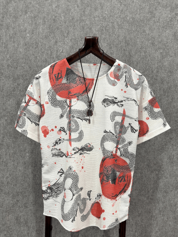 Oversize Desenli Bohem Tshirt