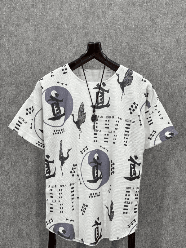 Oversize Desenli Bohem Tshirt