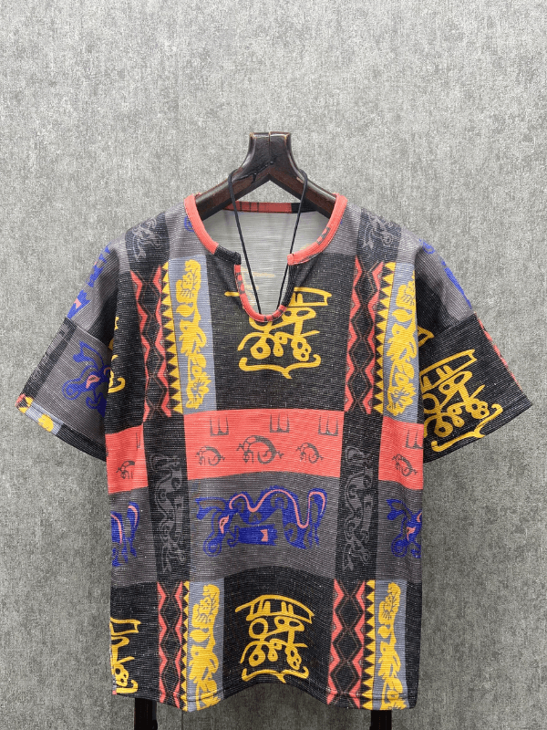 Oversize Bohem Desenli T-Shirt