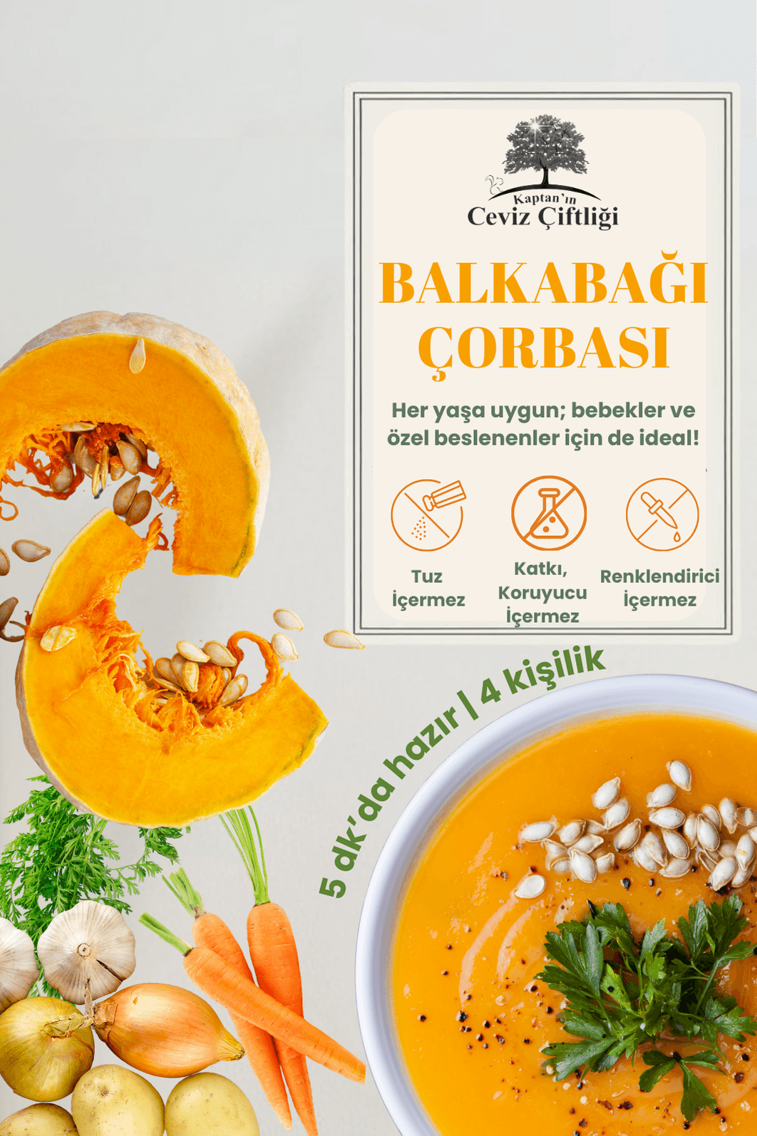 Tatlı Dokunuş Balkabağı Çorbası - 4 Porsiyon 