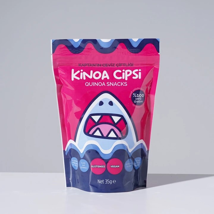 Kaptan`ın Ceviz Çiftliği Sağlıklı Atıştırmalık Glütensiz ve Vegan Kinoa Cipsi (35 G) - 1 Adet