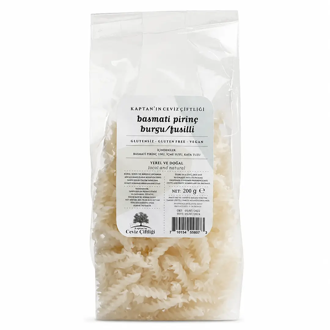 Glütensiz ve Vegan Basmati Burgu Fusilli (200 G)