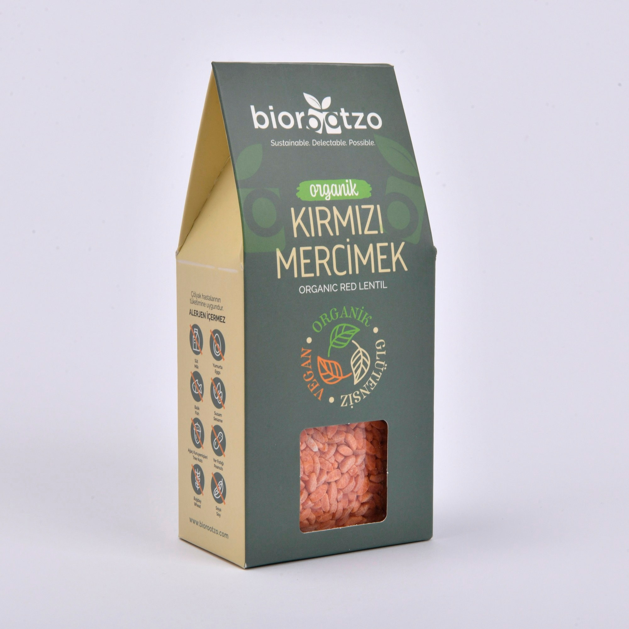 Biorootzo Organik Glütensiz ve Vegan Artizan Bronz Kalıp Kırmızı Mercimek Fusilli 200 g