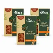 Artizan Bronz Kalıp Organik Glütensiz Vegan Kırmızı Mercimek Caserecce 3 Paket x 200 g Avantajlı Paket