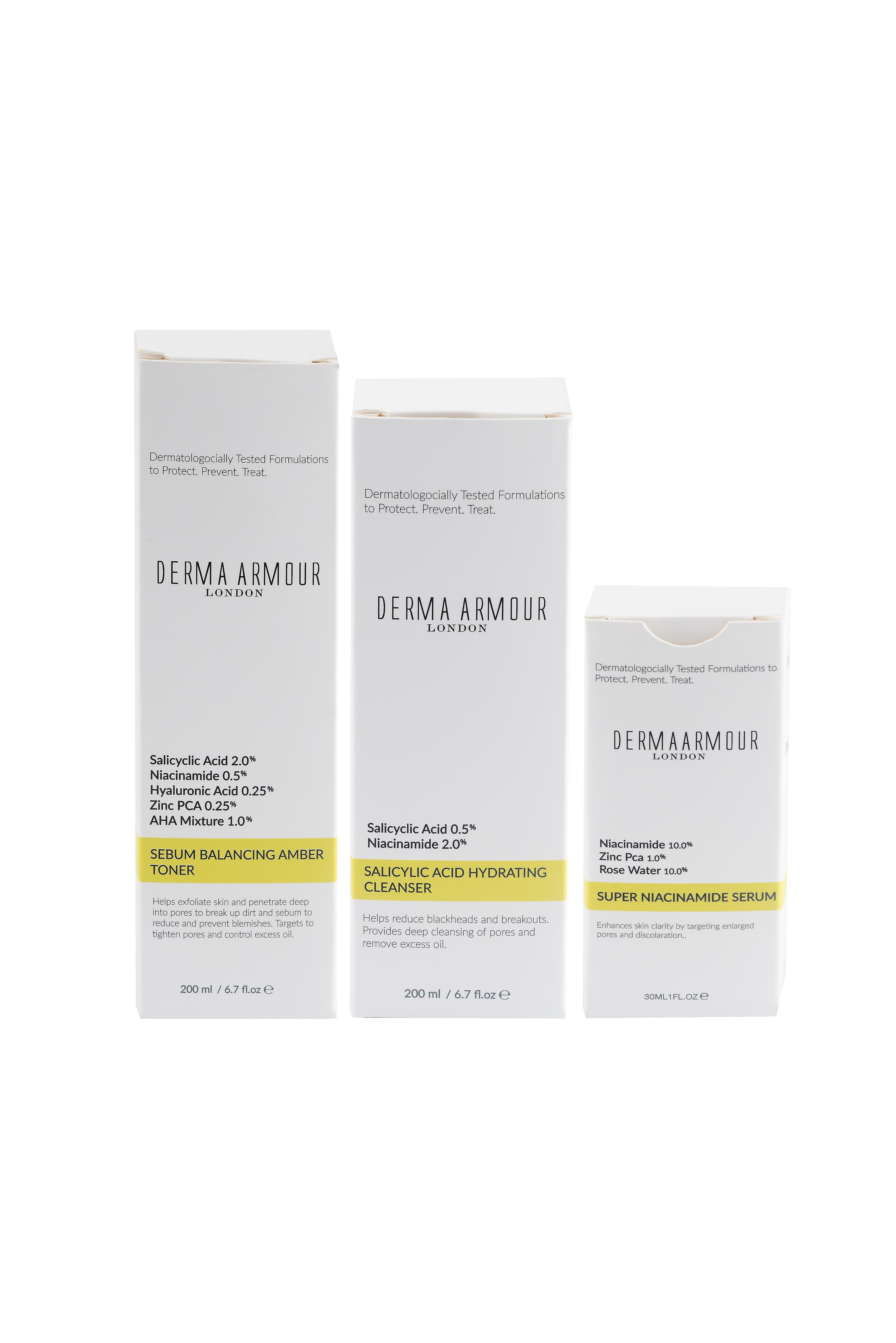 Derma Armour Salicylic Acid Skincare Set – 3-Step Routine for Oily & Acne-Prone Skin