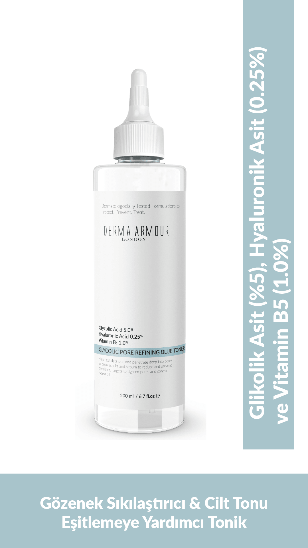 Glycolic Pore Refining Blue Toner (Glycolic Acid (5.0%) and Hyaluronic Acid (0.25%)), 200 ml