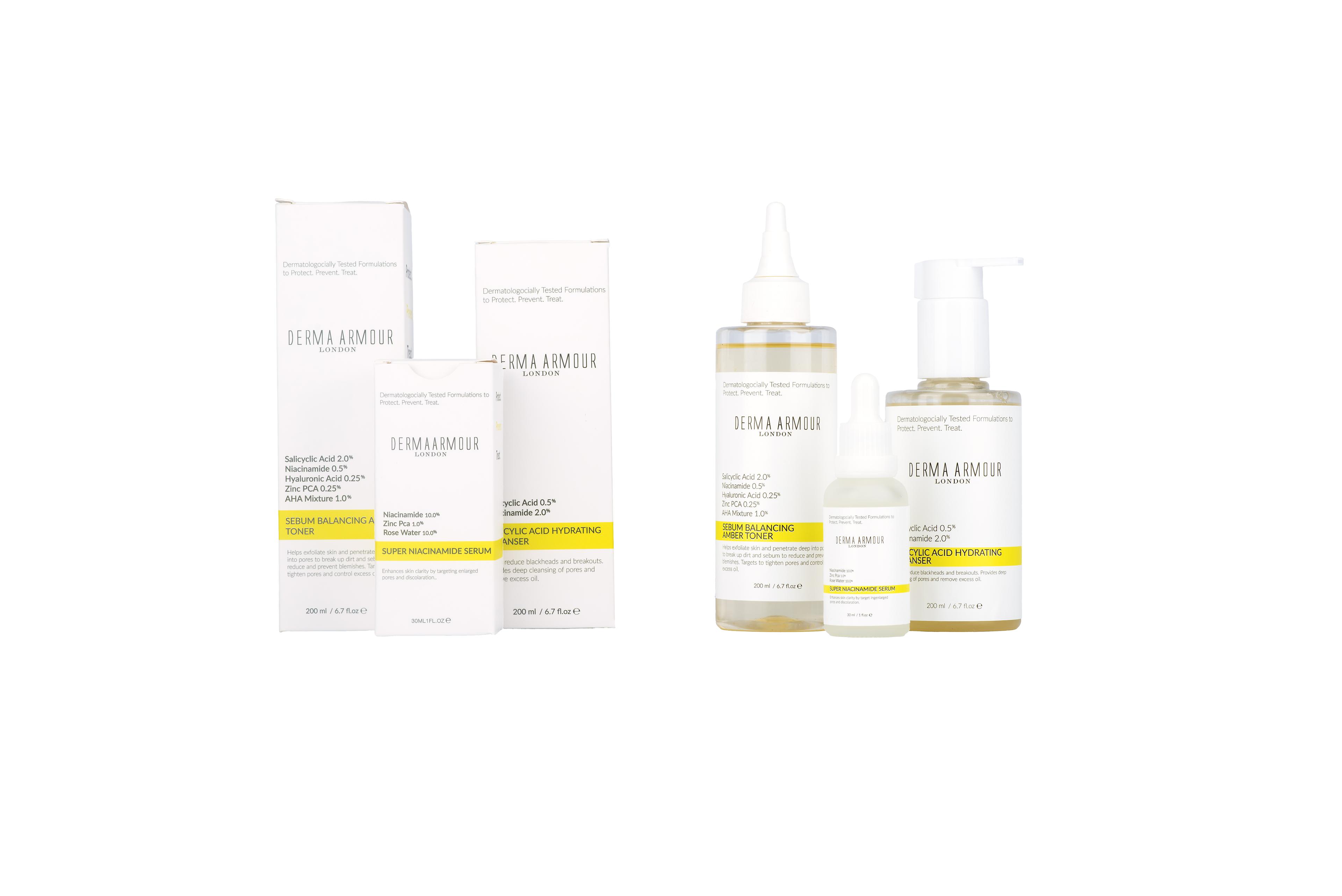 Derma Armour Salicylic Acid Skincare Set – 3-Step Routine for Oily & Acne-Prone Skin