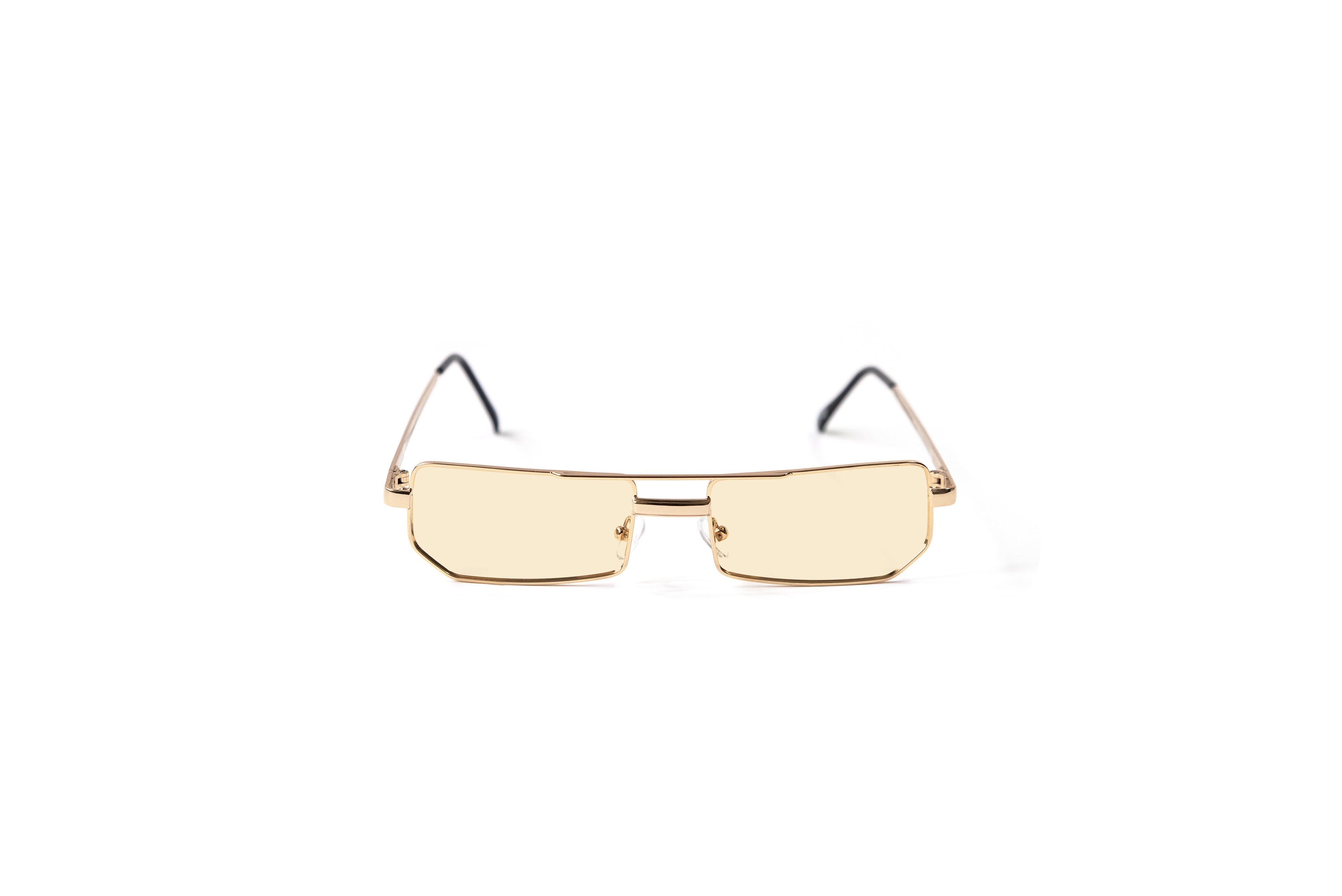 Aleyna Gold Frame Mono Color Lens - Cream