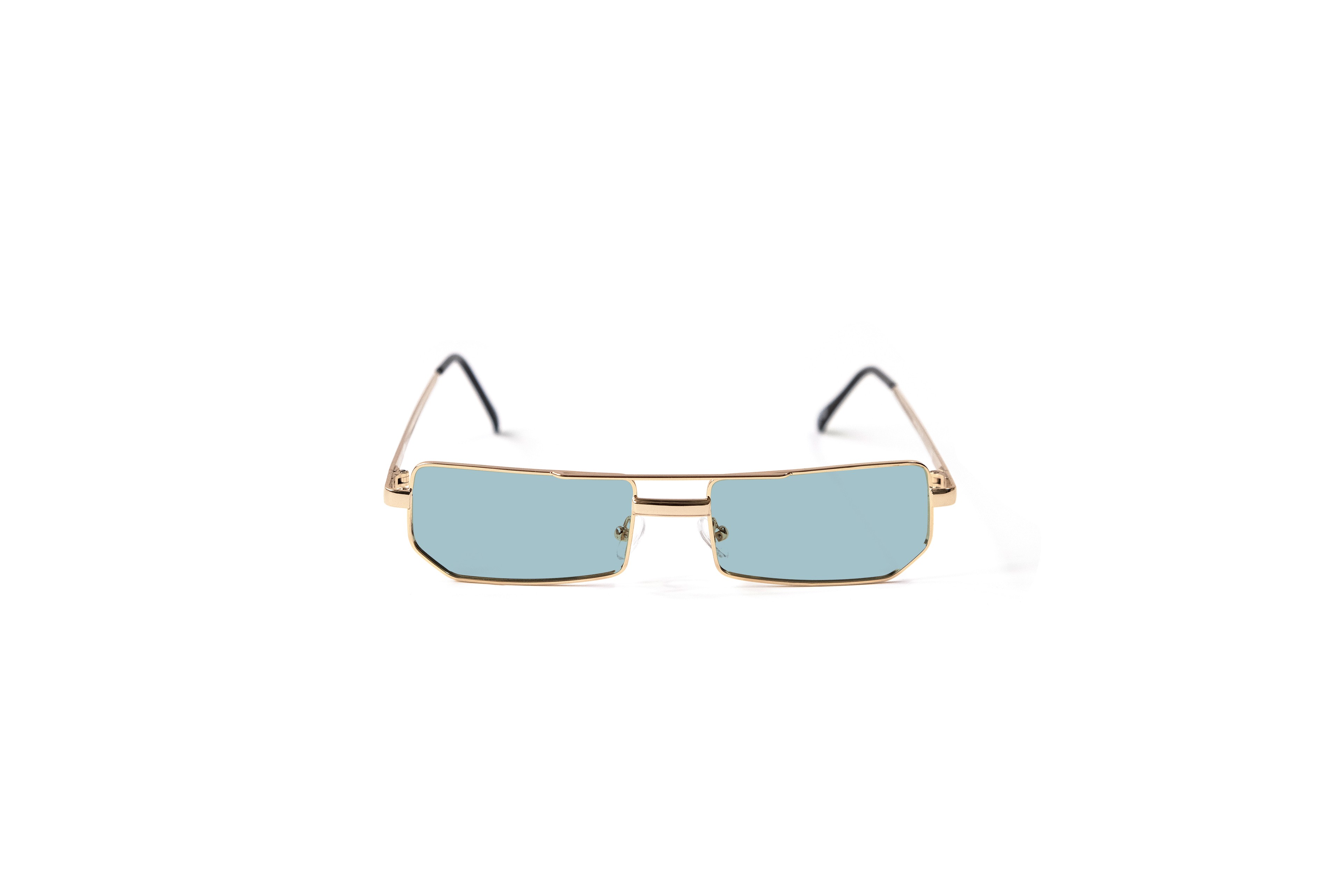 Aleyna Gold Frame Mono Color Lens - Turquoise