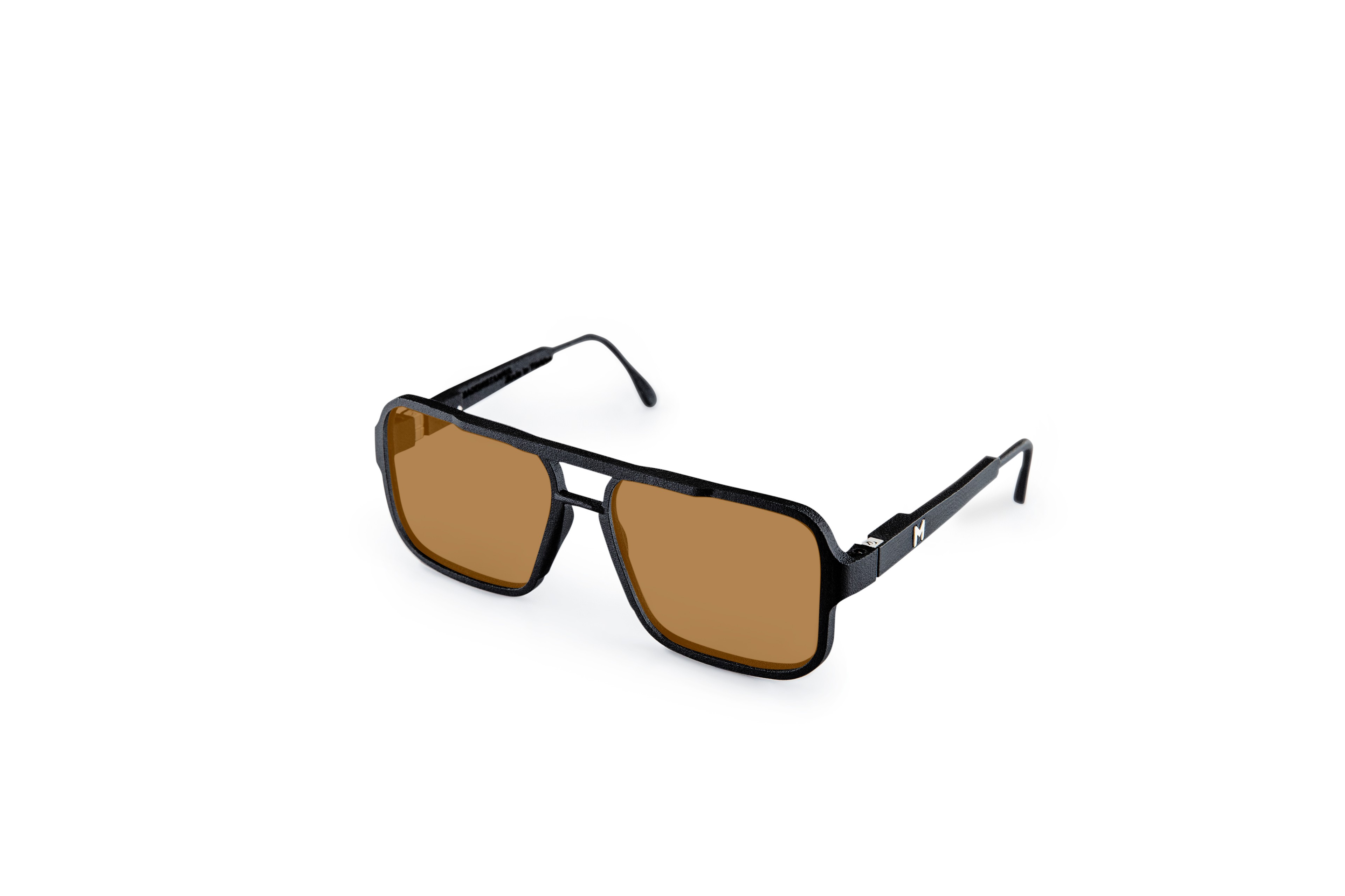 Memo 3D Printed Black Frame Light Brown Lens