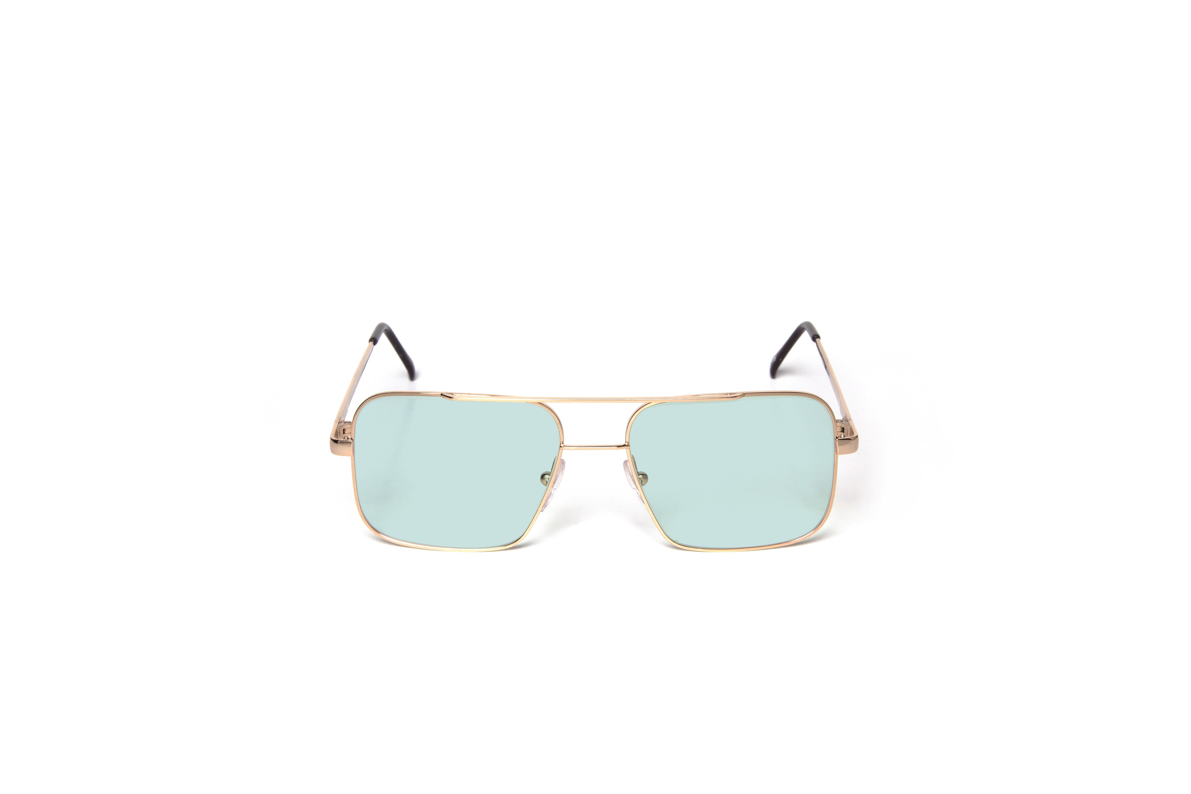 Memo Gold Frame Mono Color Lens - Turquoise