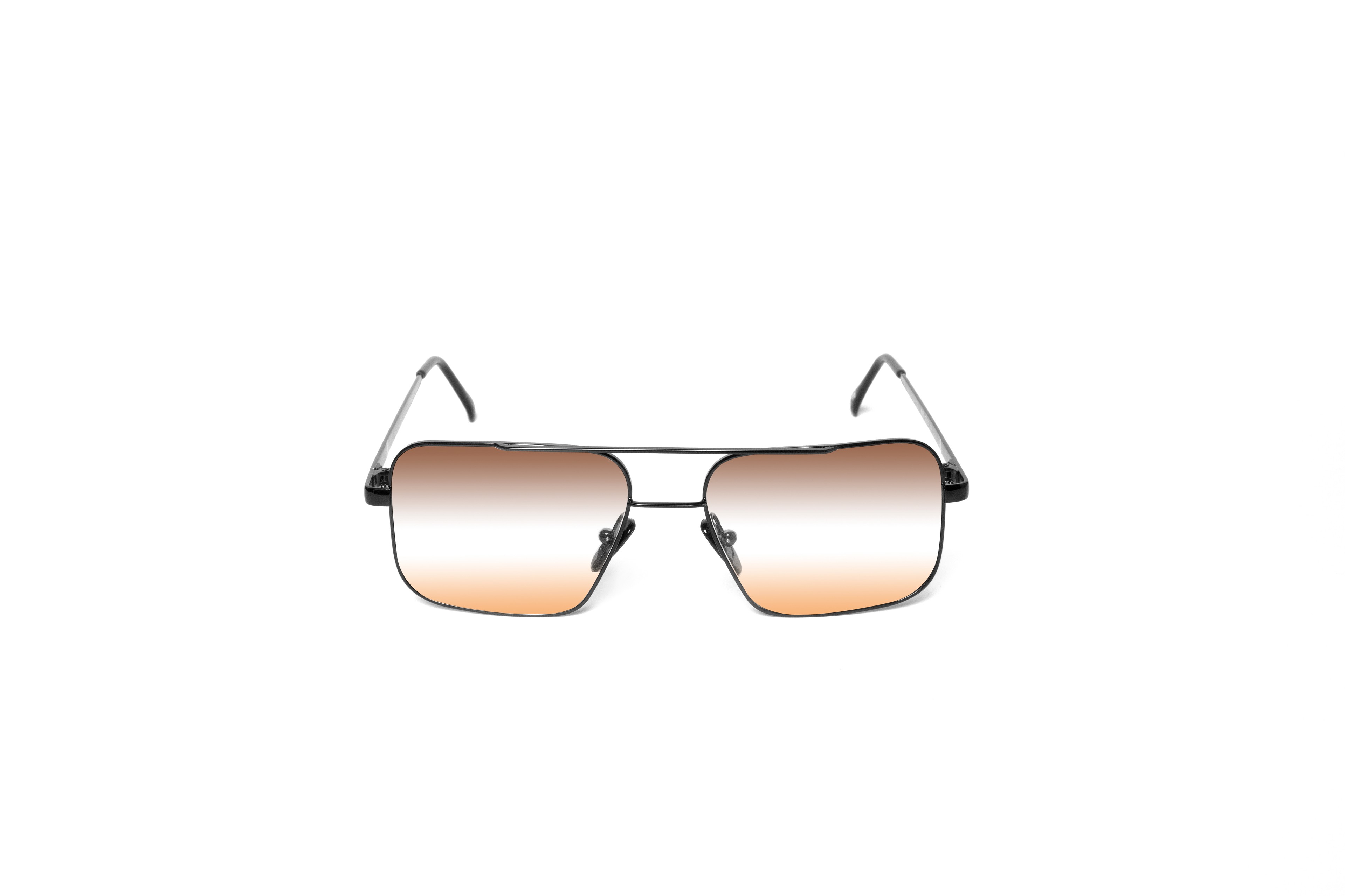 Memo Black Frame Three Color Lens - Brown-Orange