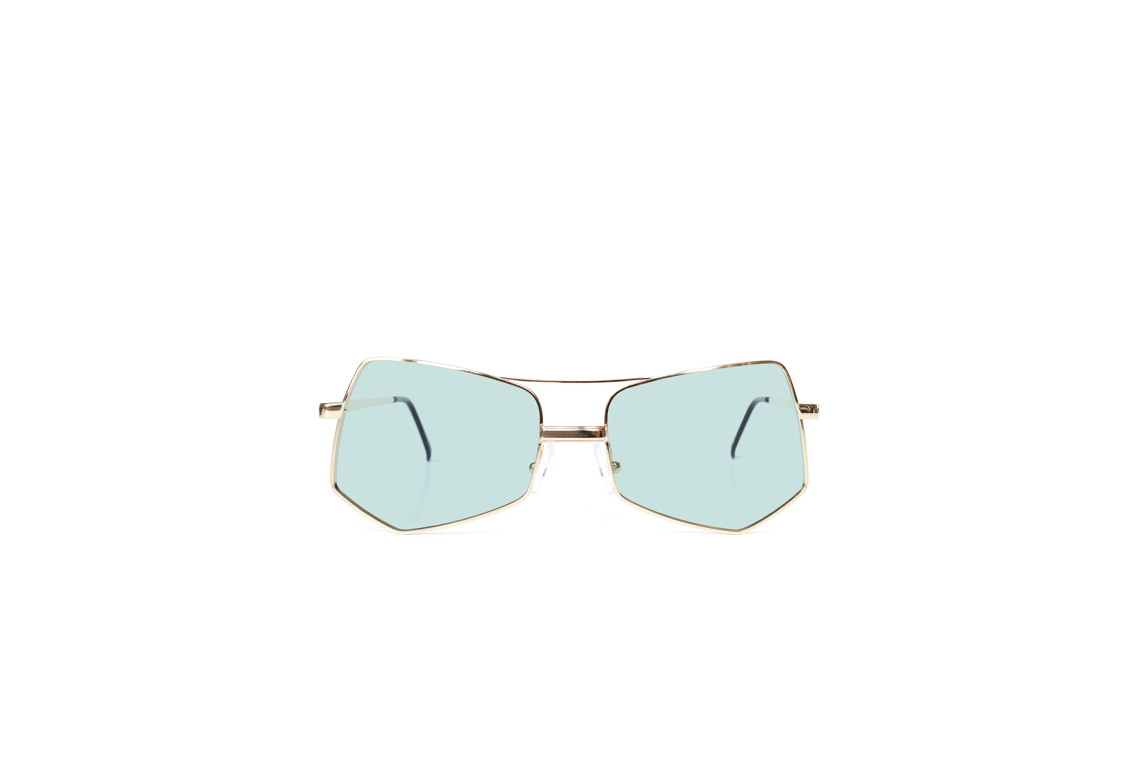 Cecile Gold Frame Mono Color Lens - Turquoise