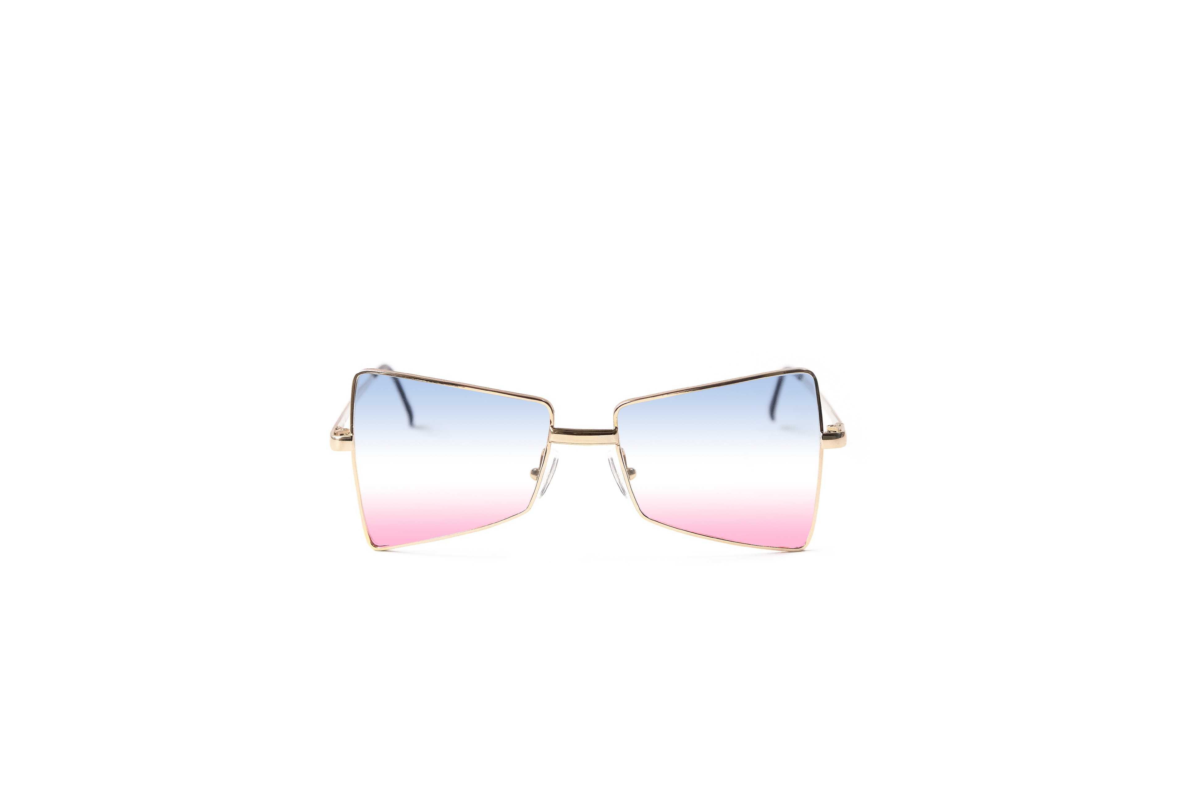 Hande Gold Frame Three Color Lens - Blue-Pink 