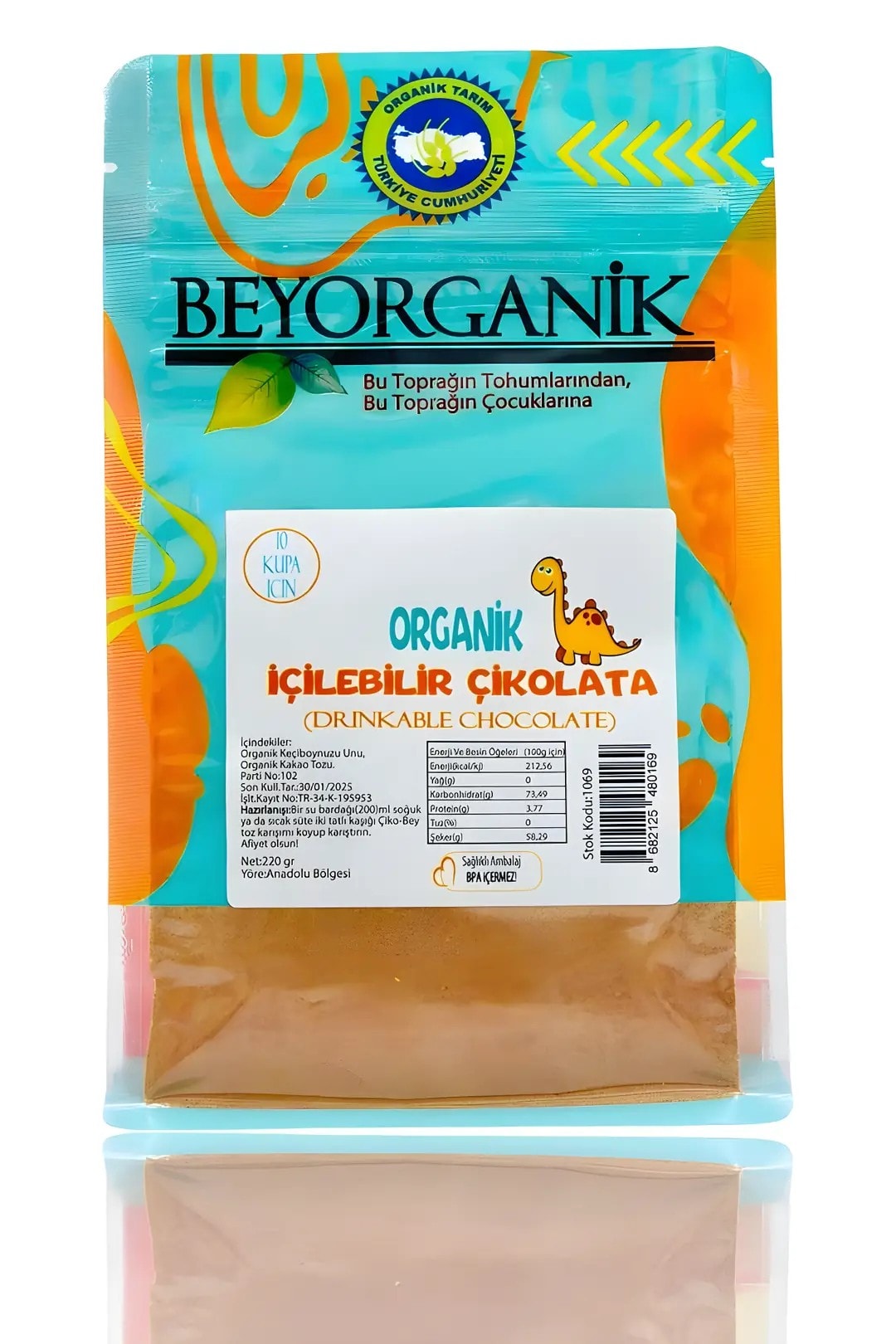 Beyorganik Organik İçilebilir Çikolata  10 Kupa için 220 gr