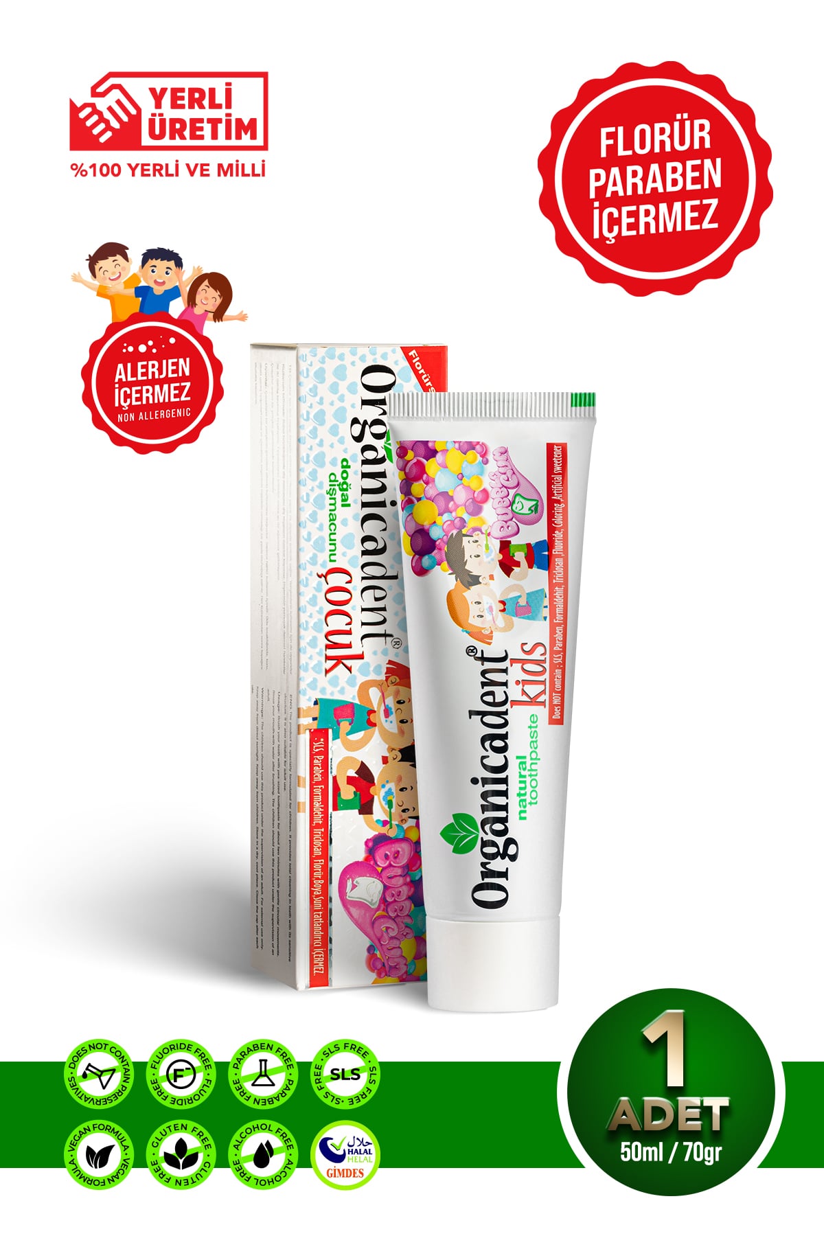 ORGANİCADENT ÇOCUK DİŞ MACUNU 50ML