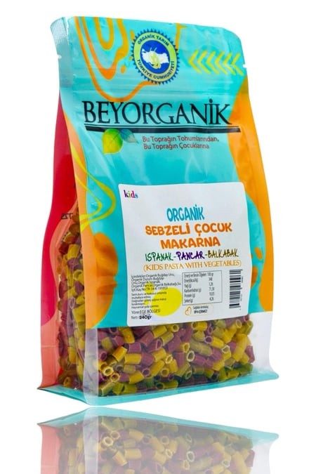 BEYORGANİK ORGANİK SEBZELİ MAKARNA (ISPANAK-PANCAR-BALKABAK)