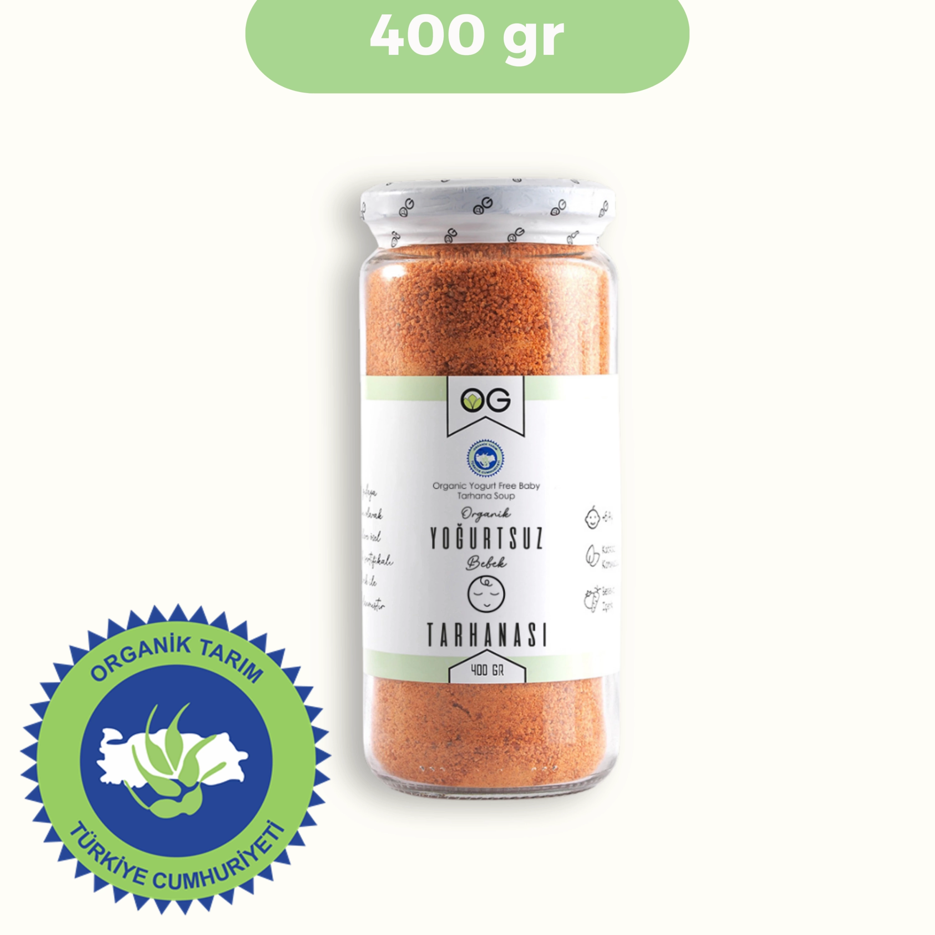 OG NATURAL ORGANİK YOGURTSUZ BEBEK TARHANASI 400GR