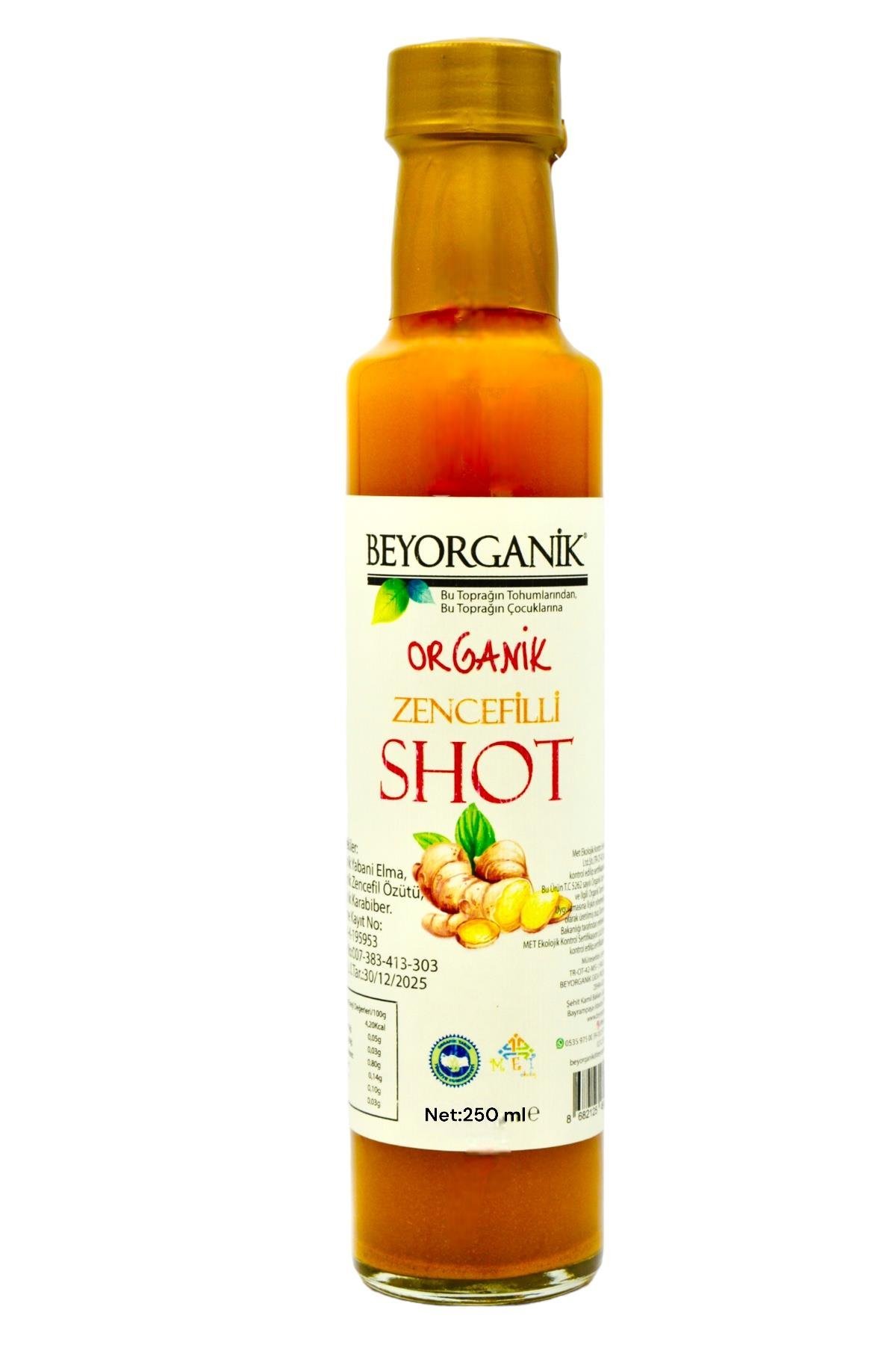 BEYORGANİK ORGANİK ZENCEFİLLİ  SHOT 250ML