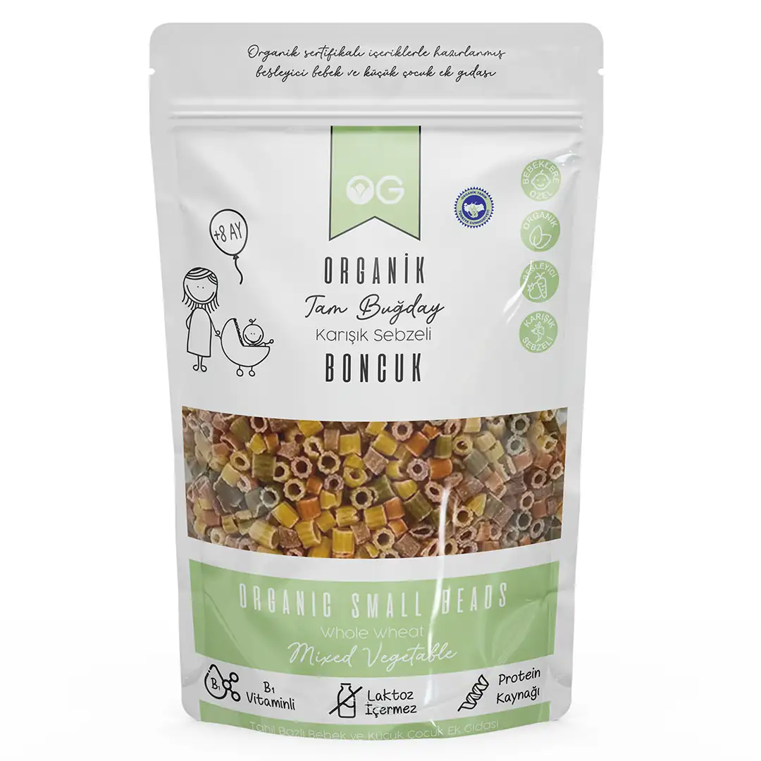 Og Organik Tam Buğday Karışık Sebzeli Boncuk Makarna 200gr