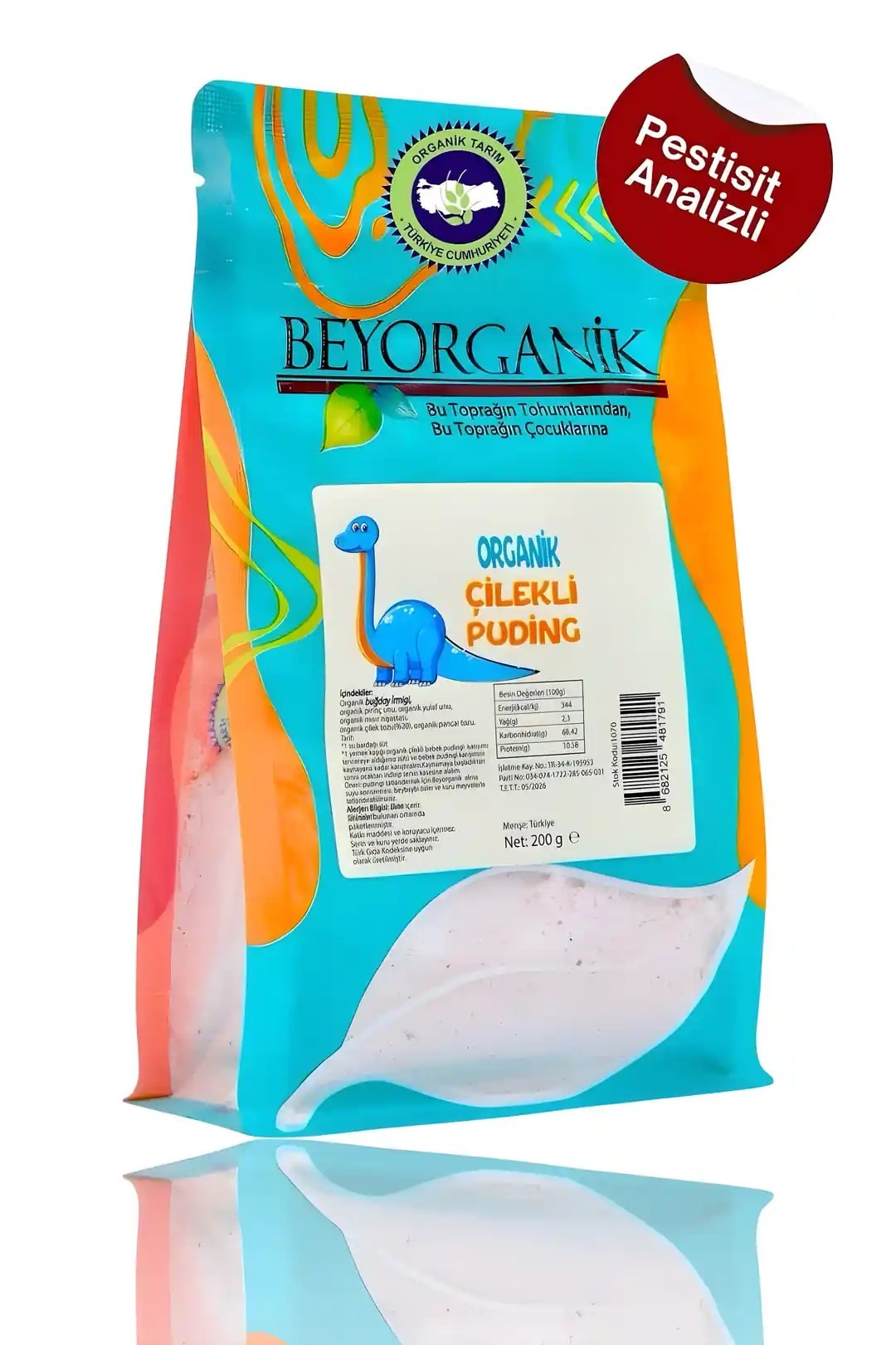 Beyorganik Organik Çilekli Puding Toz Karışımı 200gr