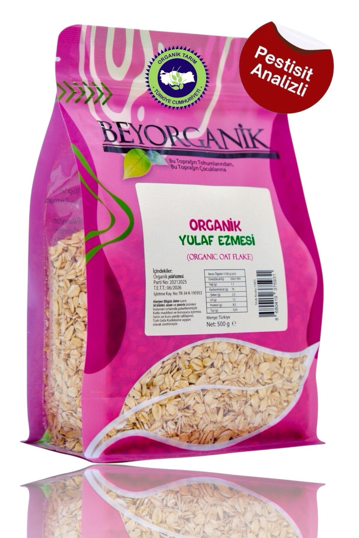 BEYORGANİK ORGANİK YULAF EZMESİ  500GR