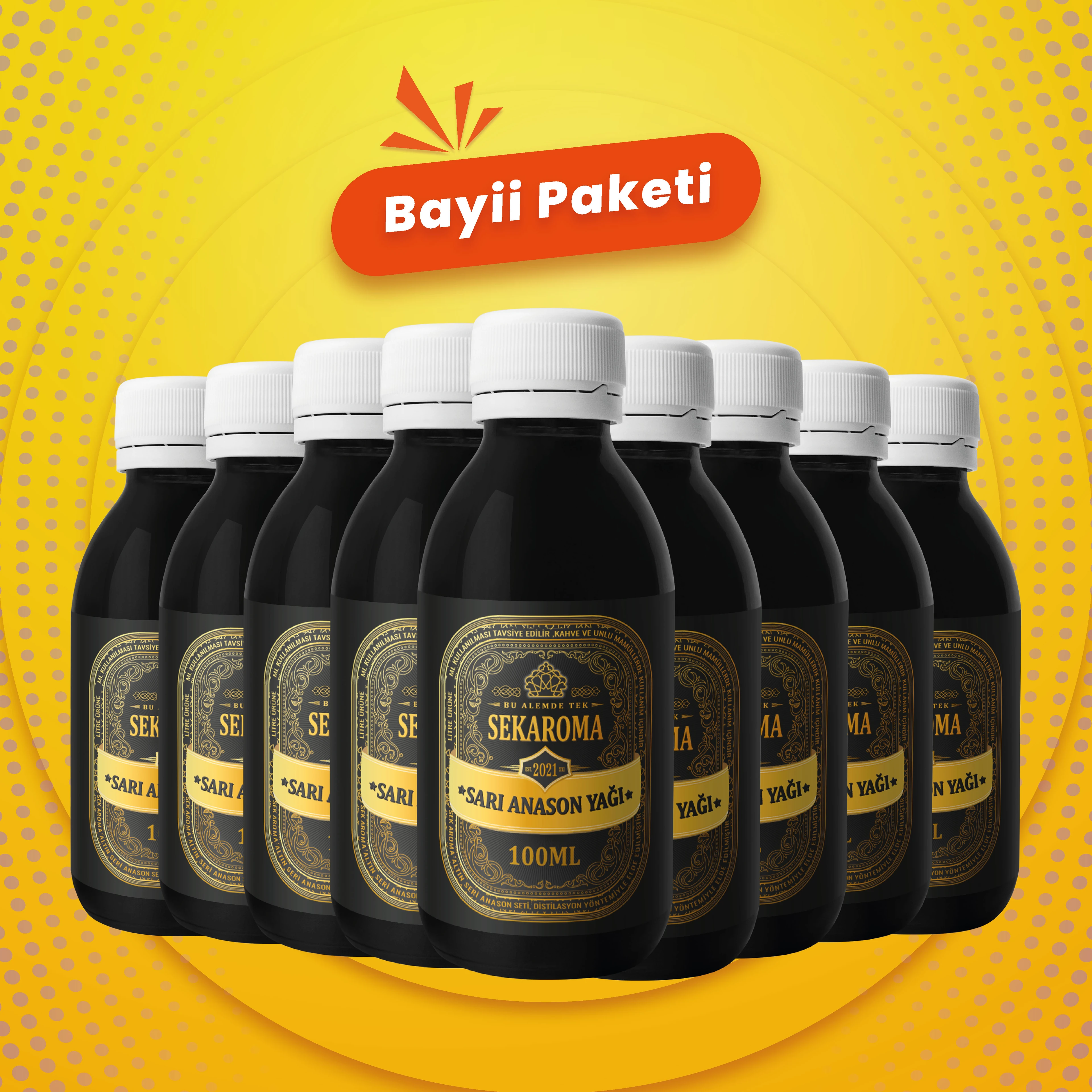 Sek Aroma Sarı Anason Yağı 100cc Bayii Paketi 10 adet