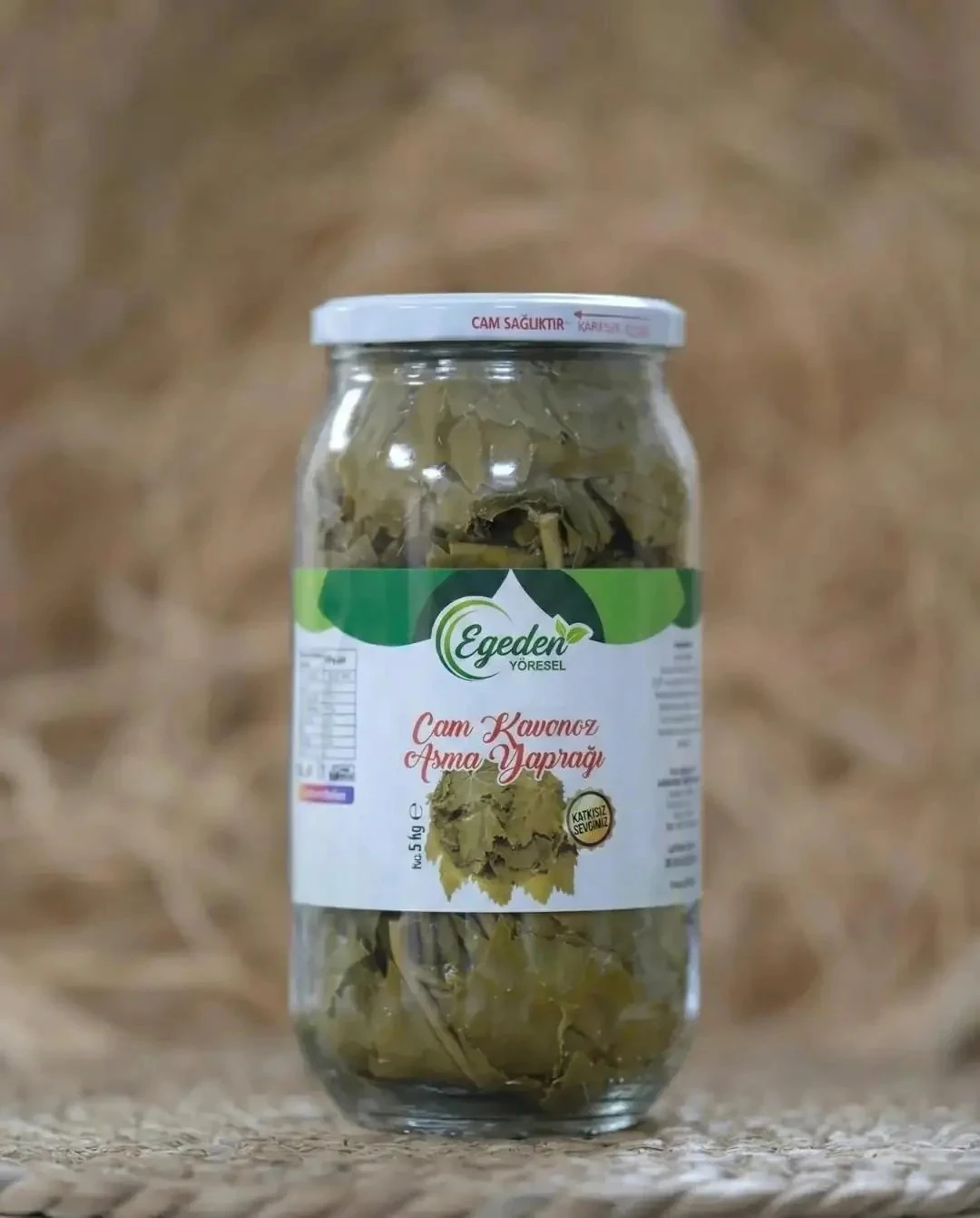 Asma Yaprağı Cam Kavanoz - 450-500 gr