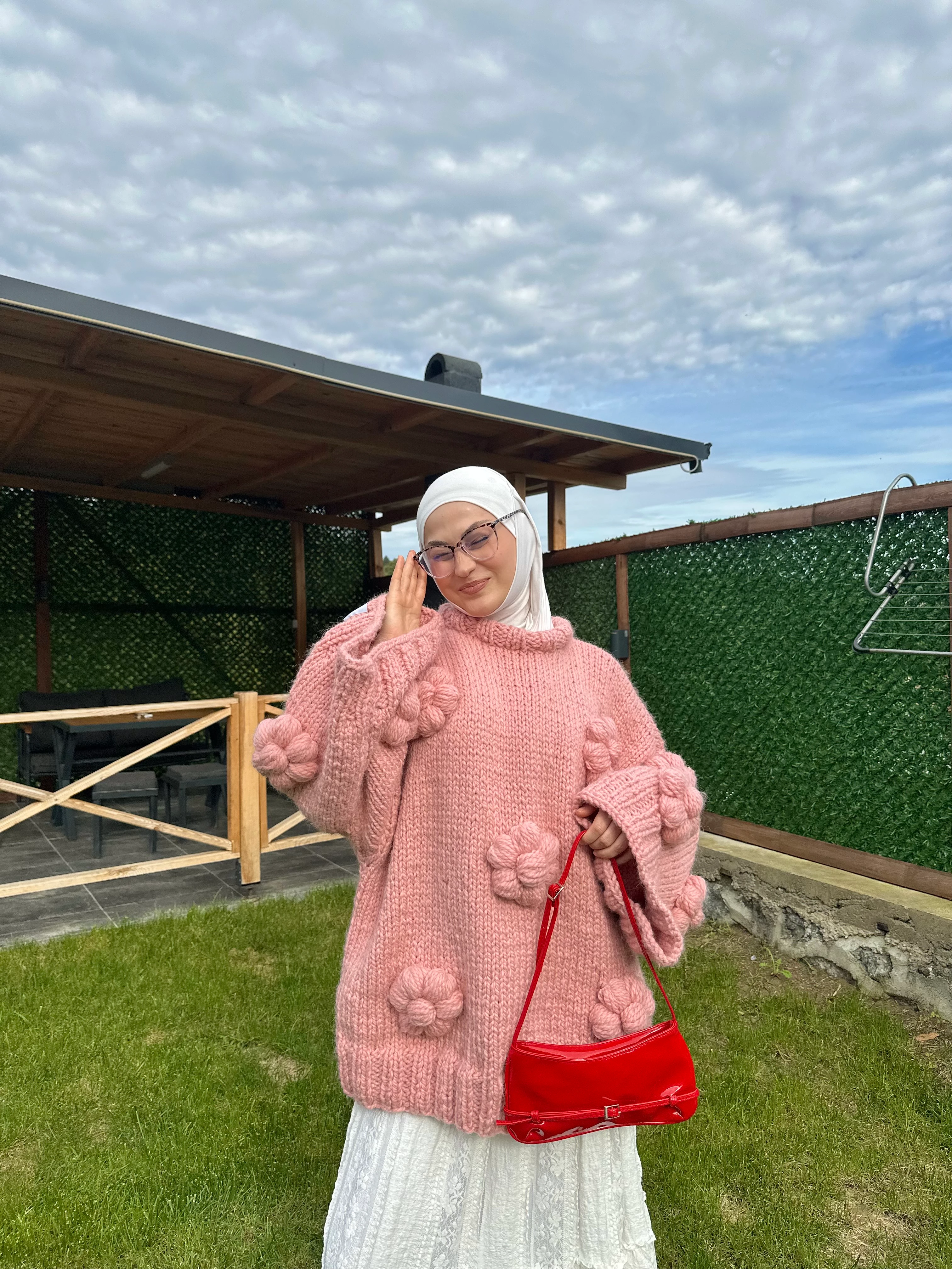 Bubble Bloom El Örgüsü Kazak 