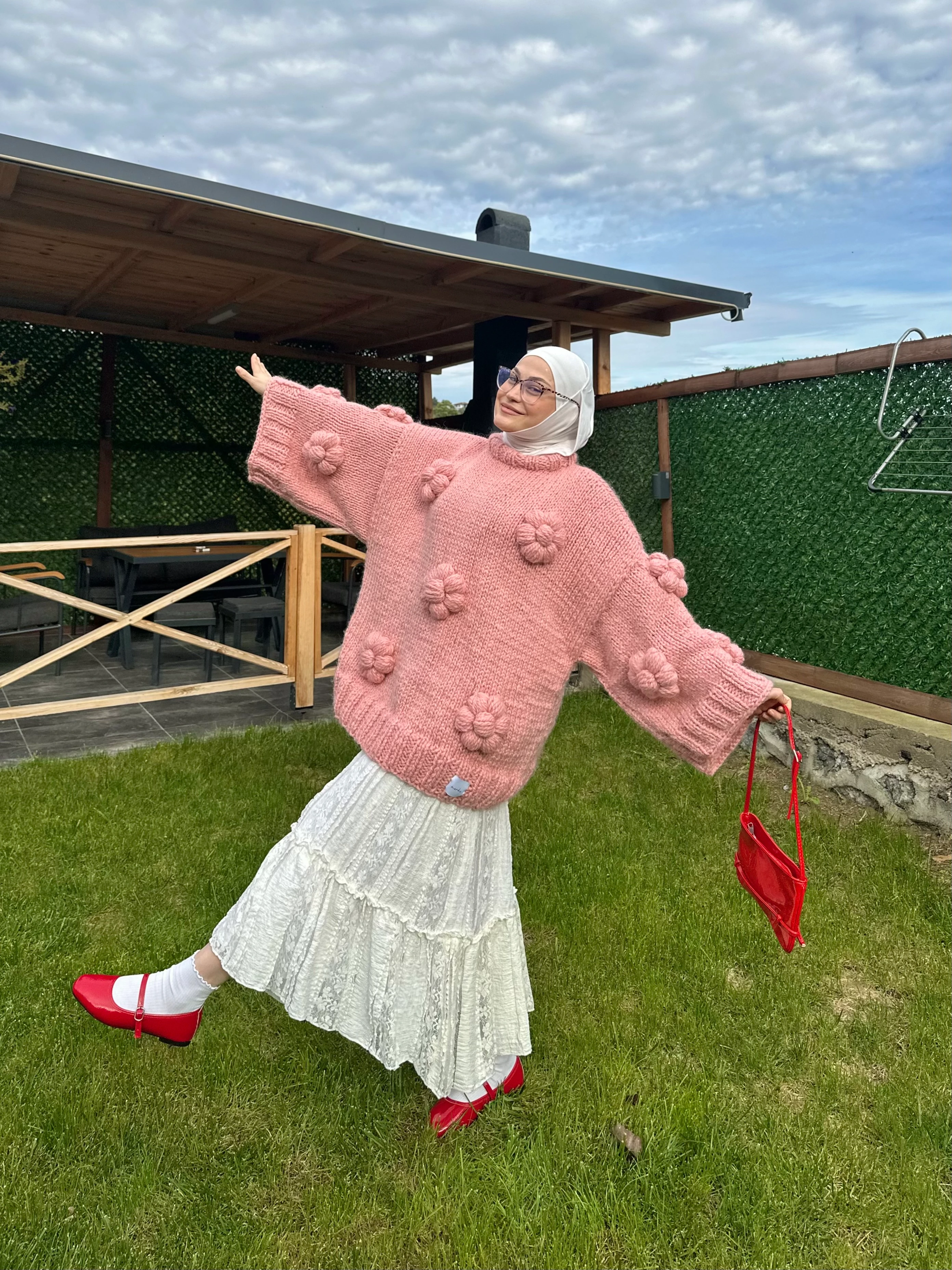 Bubble Bloom El Örgüsü Kazak 