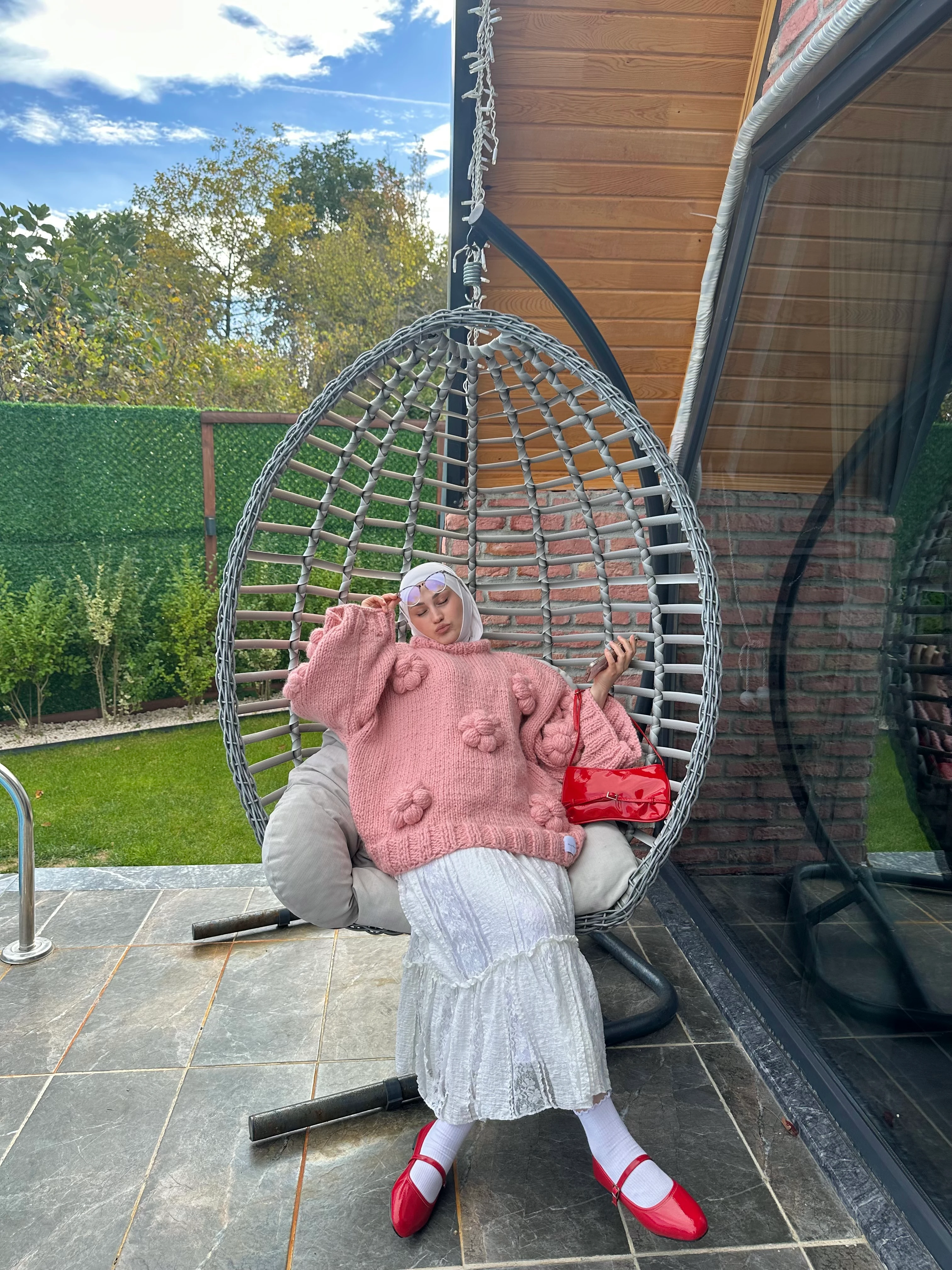 Bubble Bloom El Örgüsü Kazak 