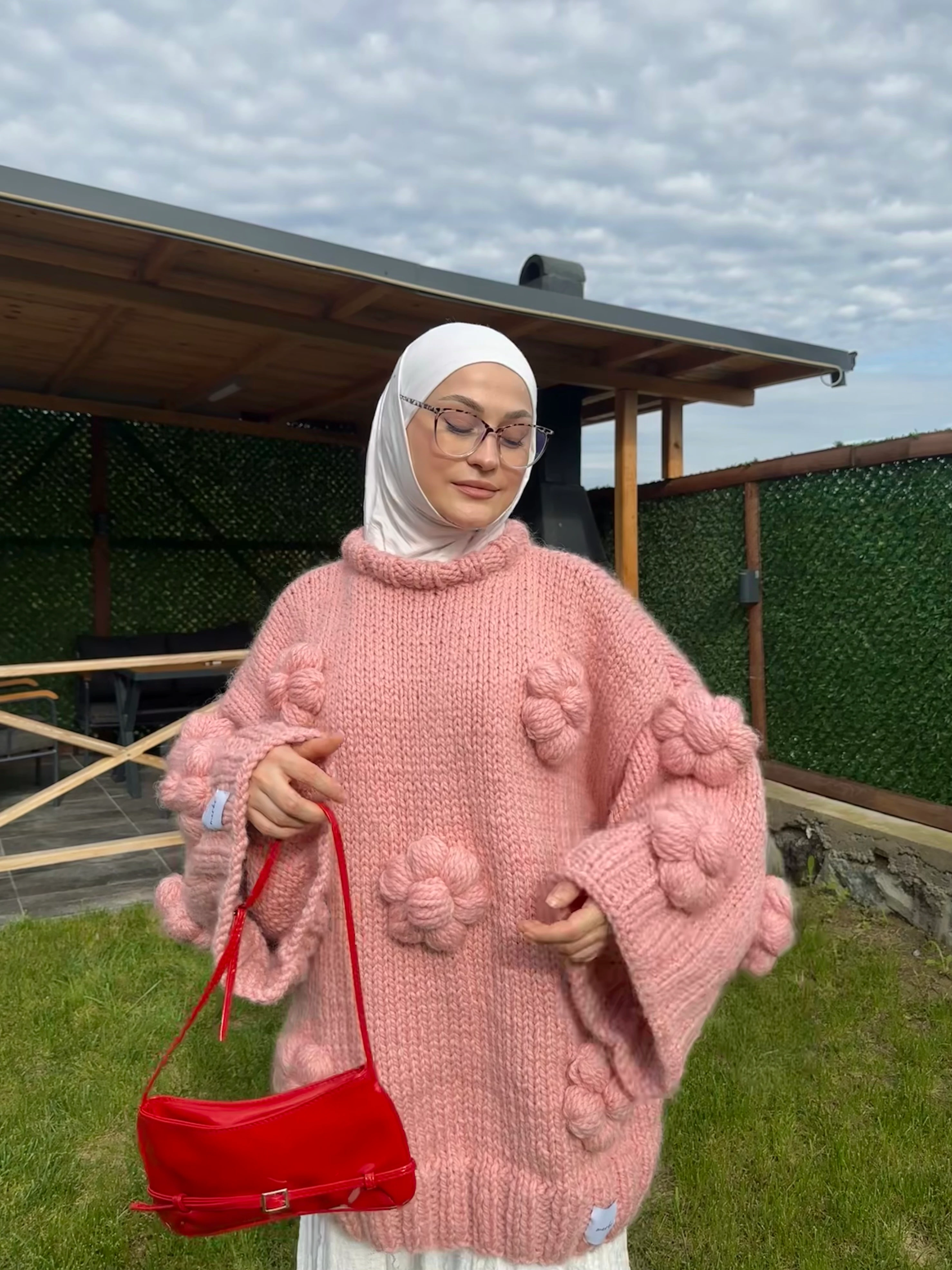 Bubble Bloom El Örgüsü Kazak 