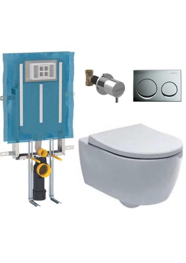 Geberit Alpha Gömme Rezervuar Kombifix 8Cm Ve Klozet Seti